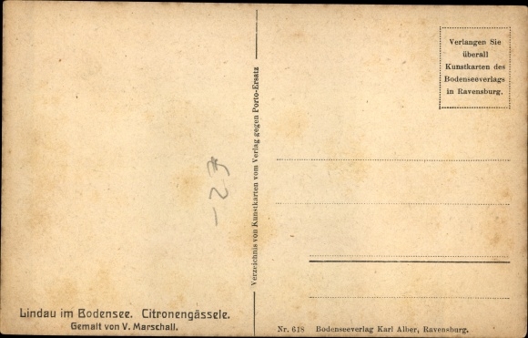 Artist PC Marschall, V., Lindau on Lake Constance Swabia, Lemon Gässele