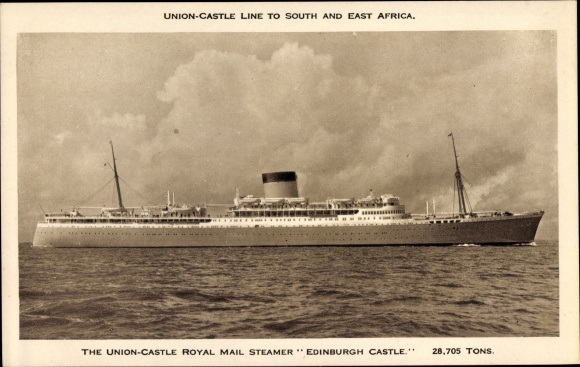 Ak stoomboot RMS Edinburgh Castle, Union Castle Line