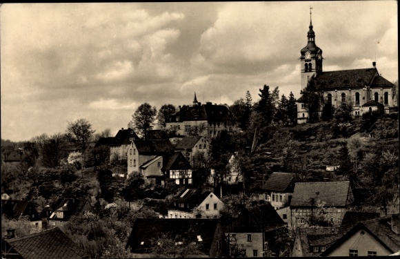 Ak Waldkirchen im Erzgebirge Sachsen, Teilansicht mit Kirche