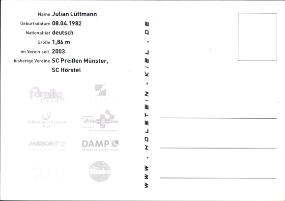 Autograph card footballer Julian Lüttmann, Holstein Kiel, autograph