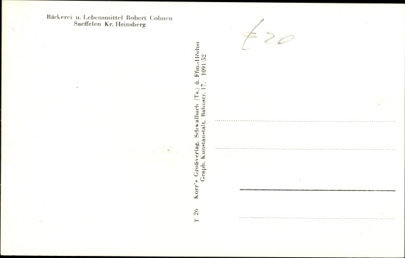 Postcard Saeffelen Selfkant North Rhine-Westphalia, church, business building Robert Cohnen, border