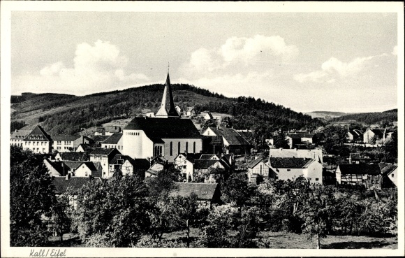 Postcard Kall in the Eifel, partial view