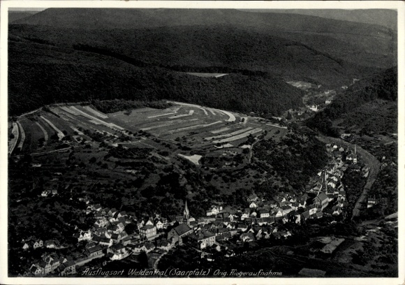 Postcard Vorder Weidental Vorderweidenthal in the Palatinate, aerial photograph