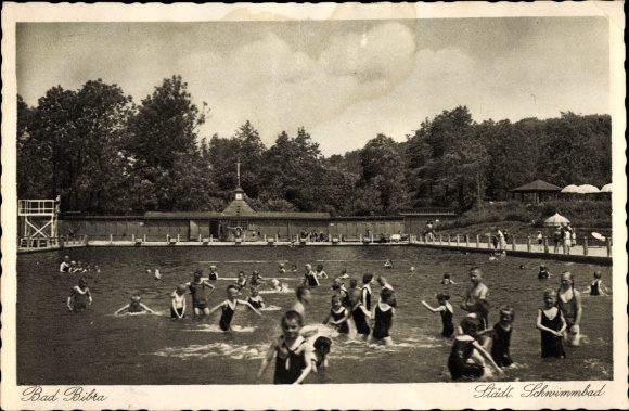 Ak Bad Bibra im Burgenlandkreis, Städtisches Schwimmbad