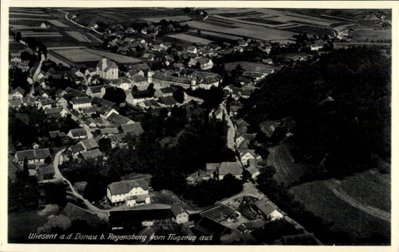 Postcard Wiesent in the Upper Palatinate, aerial photograph