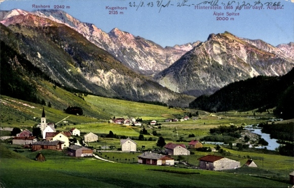 Postcard Hinterstein Bad Hindelang in the Oberallgäu, general view