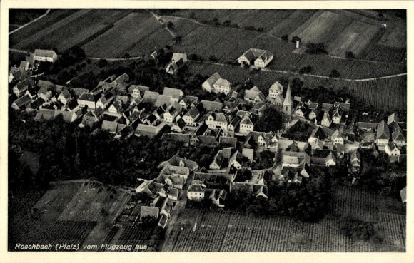 Ak Roschbach in der Pfalz, luchtfoto van de stad