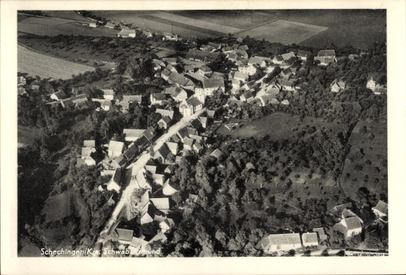 Ak Schechingen in Württemberg, Luftaufnahme von  mehrere Häuser, Grünflächen