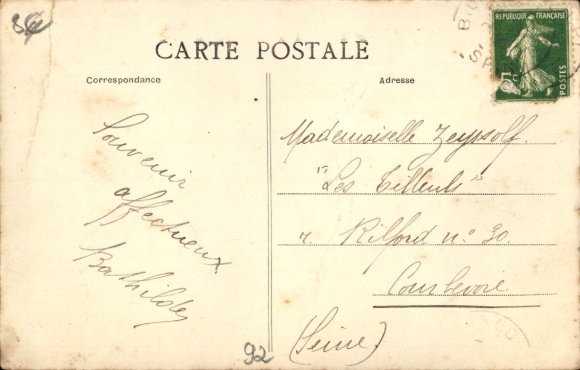 Postcard Billancourt Hauts de Seine, Rue de Solférino and Rue de Clamart