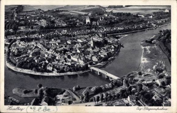 Postcard Havelberg in Saxony Anhalt, aerial view