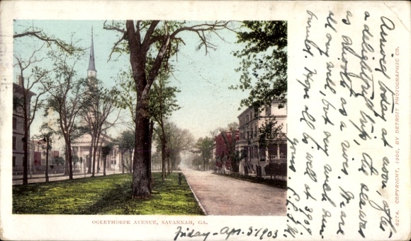 Ak Savannah Georgia USA, Oglethorpe Avenue