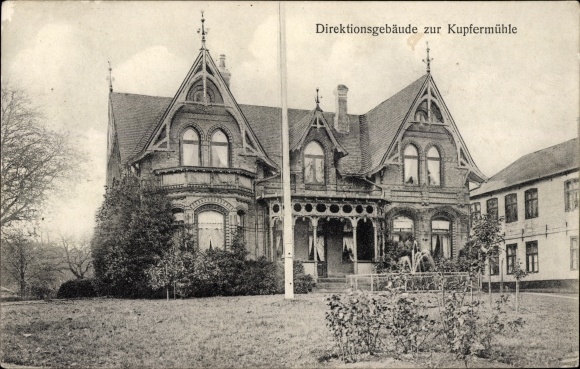 Ak Kupfermühle Harrislee in Sleeswijk-Holstein, hoofdkwartier van de Kupfermühle