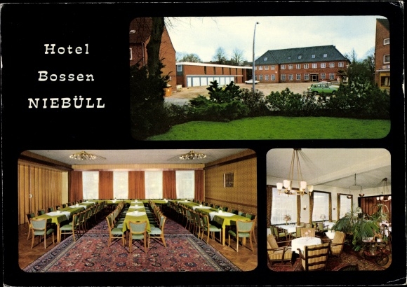 Postcard Niebüll in North Friesland, Hotel Bossen, Hauptstraße 15