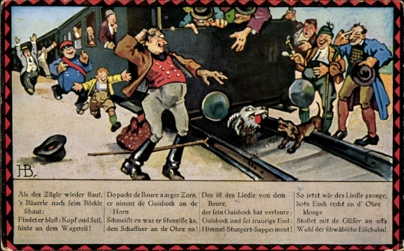 Song Artist Postcard Boettcher, Hans, On the Swabian Railway, Picture 4