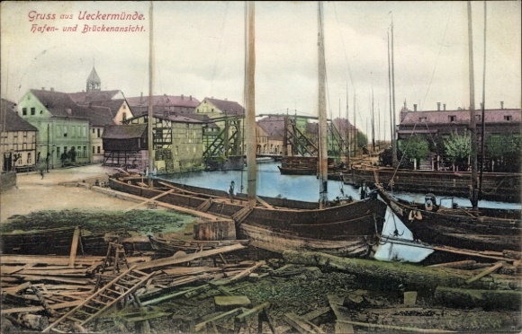 KP Ueckermünde na Pomorzu Zachodnim, port, most