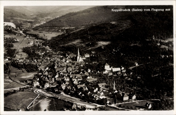 Postcard Kappelrodeck in the Black Forest, aerial photograph