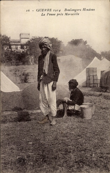 Ak La Penne près Marseille, Boulangers Hindous, Guerre 1914