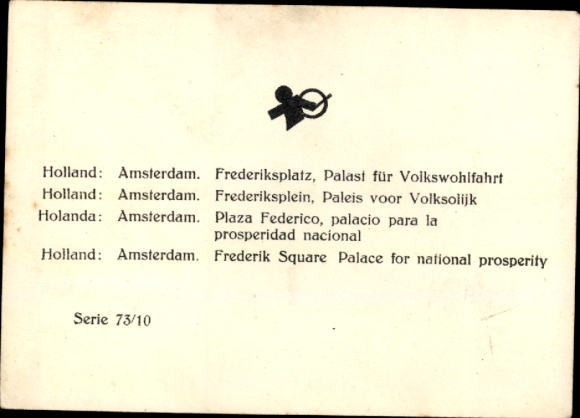 Stereo photo Amsterdam North Holland Netherlands, Frederiksplatz, Palace for People's Welfare