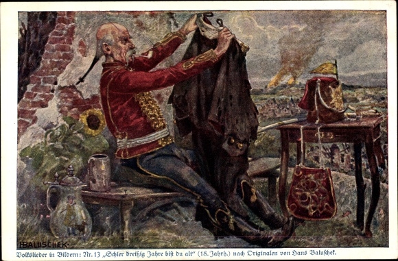 Song artist Postcard Baluschek, Hans, you are almost thirty years old, folk songs 13