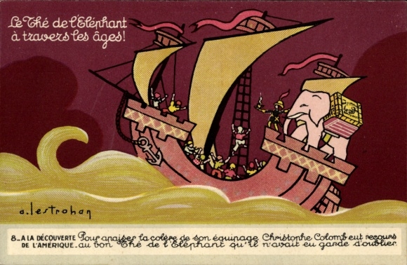Artist Postcard Trohon, advertising, tea, The de l'Elephant