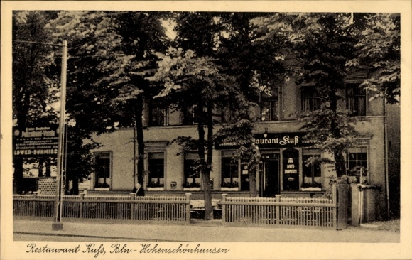 Ak Berlin Lichtenberg Hohenschönhausen, Restaurant Max Kuß