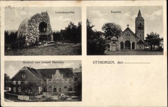 Postcard Ottbergen Schellerten in Lower Saxony, chapel, Lourdes grotto, guesthouse