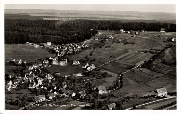 Postcard Hallwangen Dornstetten in the Black Forest Württemberg, aerial photograph