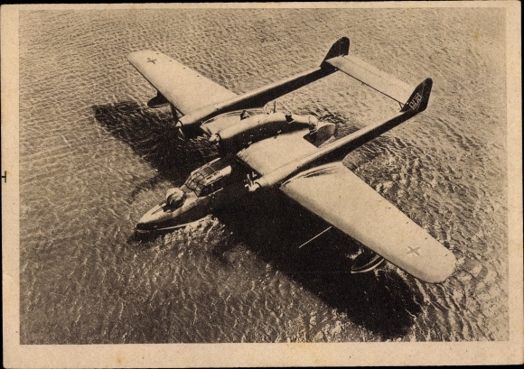 Postcard Blohm & Voss BV 138 long-distance reconnaissance flying boat of the Luftwaffe