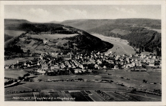 Postcard Möhringen Stuttgart in Württemberg, aerial photograph of landscape, architecture