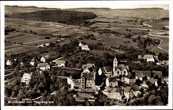 Ansichtkaart Blumenfeld Tengen in Baden, luchtfoto
