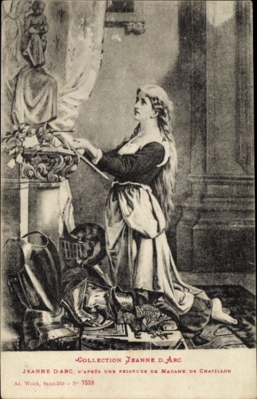 Artist Postcard Châtillon, Jeanne d'Arc, portrait