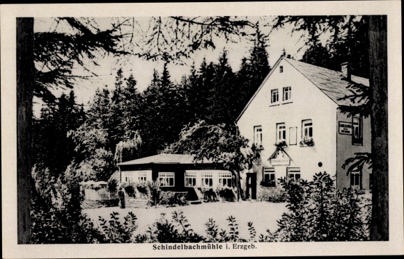 Postcard Schindelbach Großrückerswalde in the Erzgebirge, Schindelbachmühle, owner Kurt Keinert