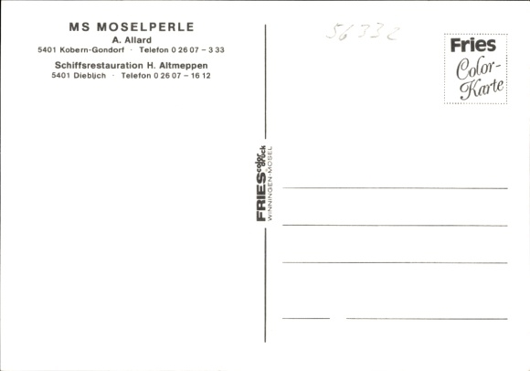 Postcard steamer MS Moselperle, ship restoration