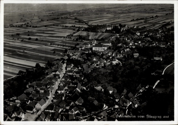 Postcard Heitersheim in the Black Forest, aerial photograph
