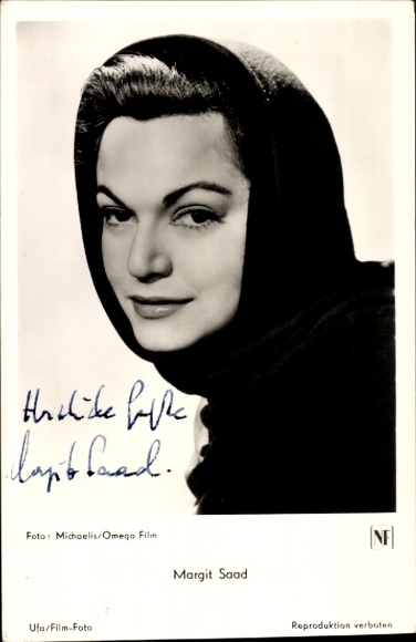 Postcard actress and director Margit Saad, portrait, Ufa Film, The Gypsy Baron