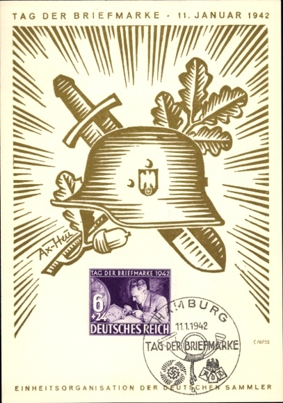 Künstler Ak Axster Heudtlaß, Tag der Briefmarke 1942, KdF