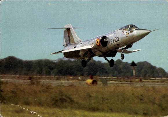 Postcard Belgian military aircraft, Lockheed F-104G Startfighter