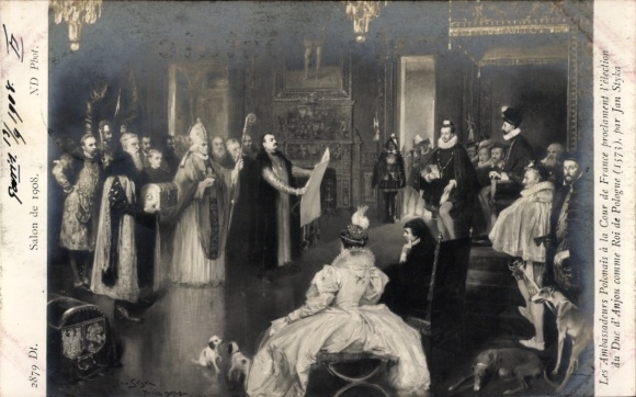 Artist CPA Styka, J., Election du Duc d'Anjou comme Roi de Pologne, 1573