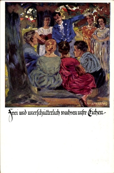 Artist Postcard Amtsberg, Otto, German Gymnastics Association, Free and Unshakeable