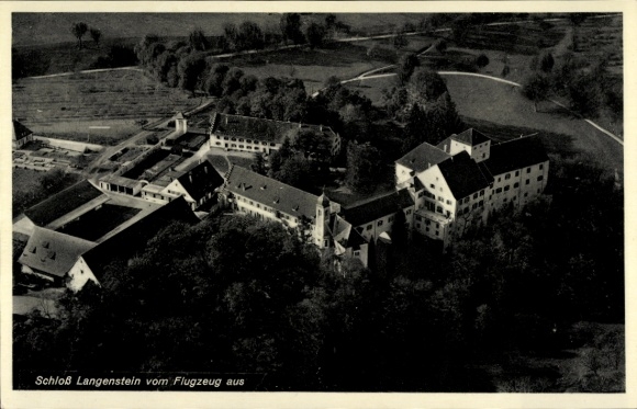 Ak Orsingen Nenzingen Baden Württemberg, kasteel Langenstein, luchtfoto