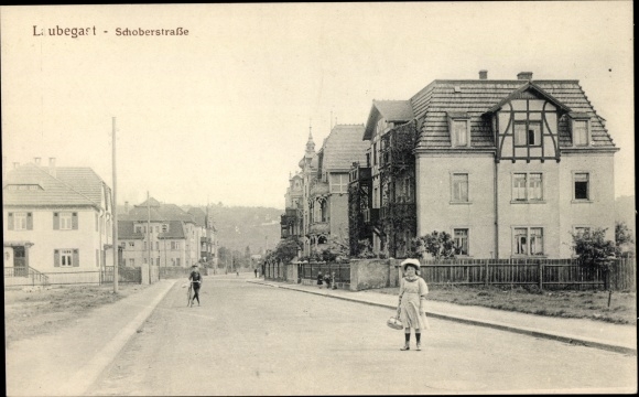 Briefkaart Dresden Laubegast, Schoberstrasse