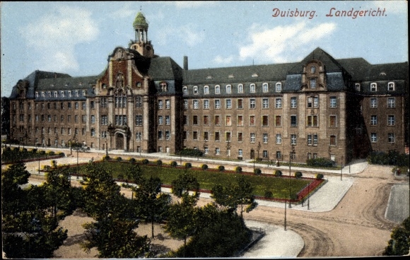 Postcard Duisburg in the Ruhr area, district court