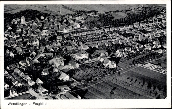 Postcard Wendlingen am Neckar Baden Württemberg, aerial photograph