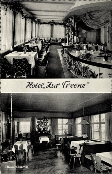 Ansichtkaart Schwabstedt in Holstein, Hotel zur Treene, interieurgezichten
