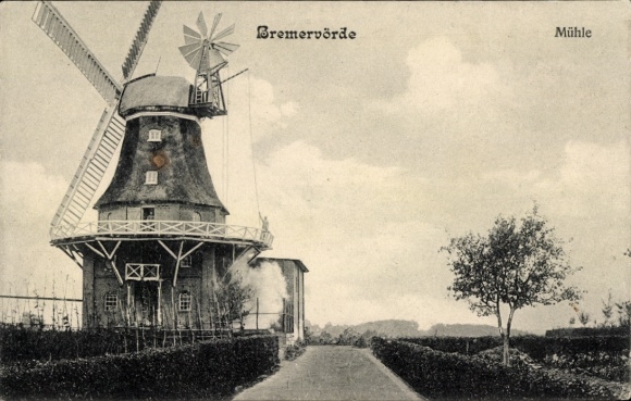 Postcard Bremervörde in Lower Saxony, mill