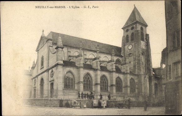 Postcard Neuilly sur Marne Seine Saint Denis, the church
