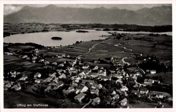 Ak Uffing am Staffelsee, Panorama, Fliegeraufnahme