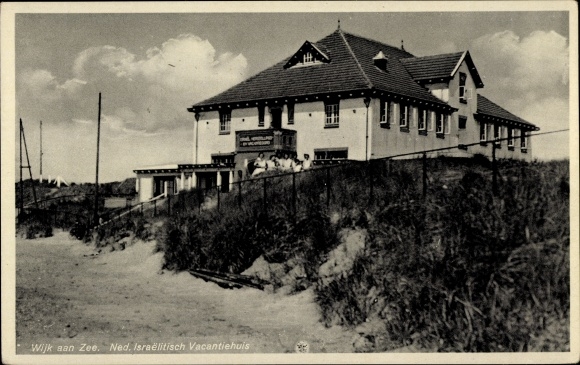 Judaika Postcard Wijk aan Zee Beverwijk North Holland, Dutch-Israeli holiday home