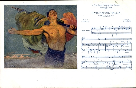Song Postcard Italian Invocation, People&#39;s Choir, Italian Red Cross