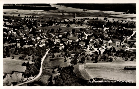 Postcard Womrath in the Hunsrück, aerial photograph